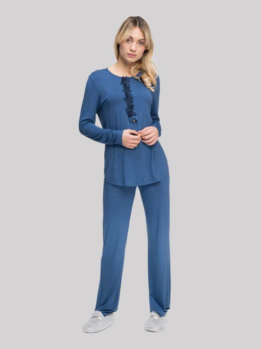 Pigiama Lungo Donna VANIGLIA 8161 Pepita - evabiancheria