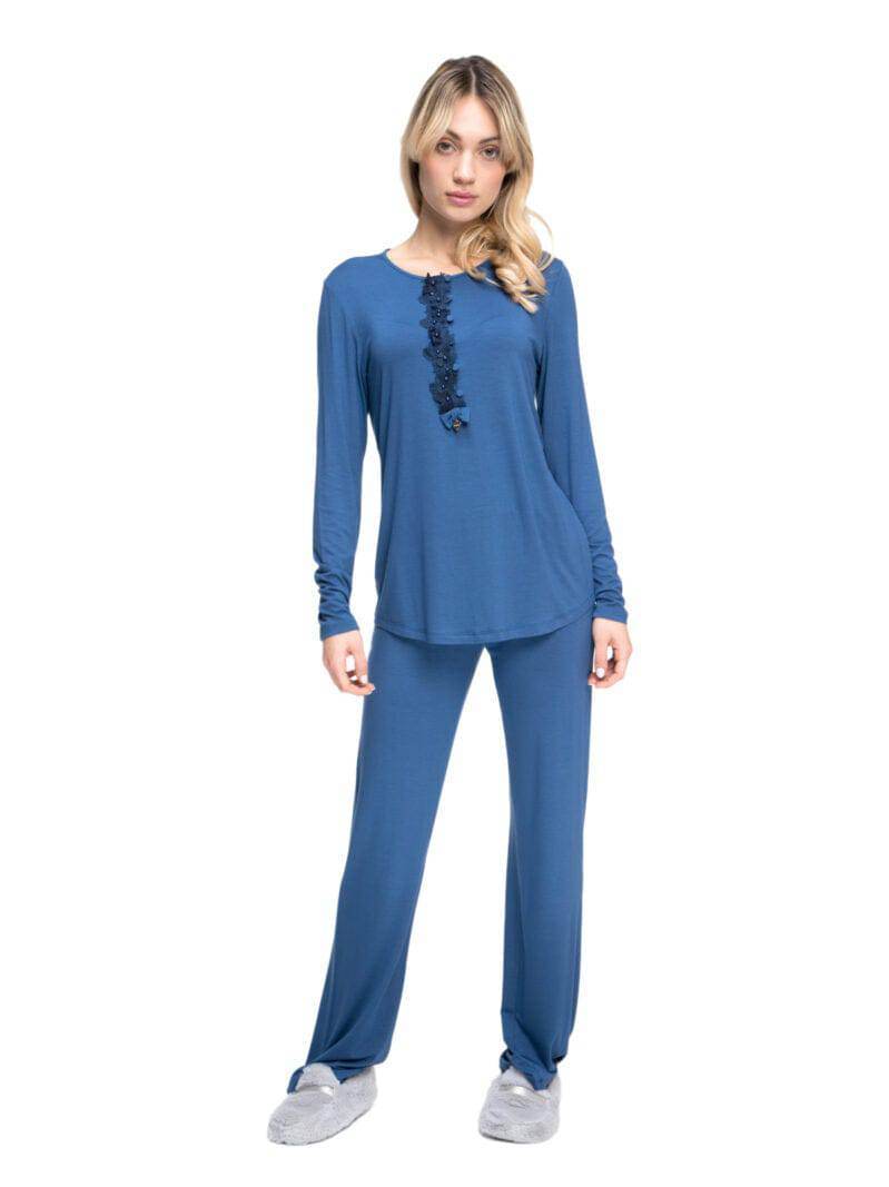 Pigiama Lungo Donna VANIGLIA 8161 Pepita - evabiancheria