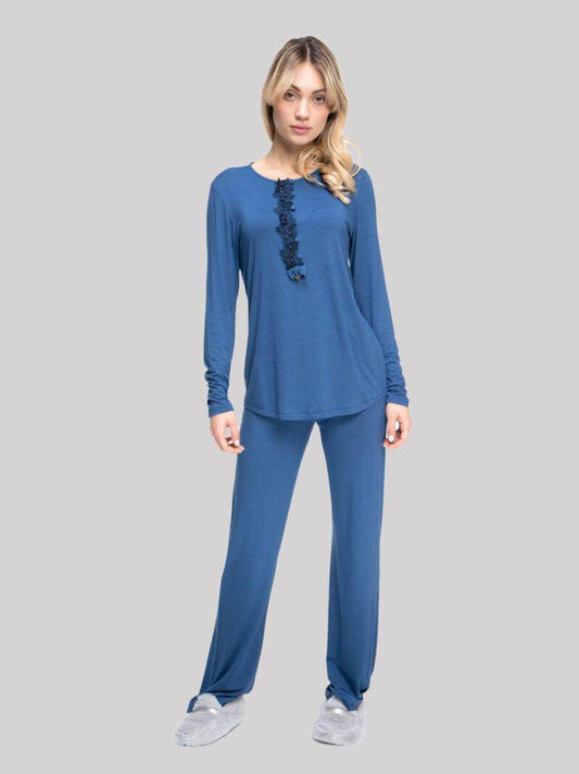 Pigiama Lungo Donna VANIGLIA 8161 Pepita - evabiancheria