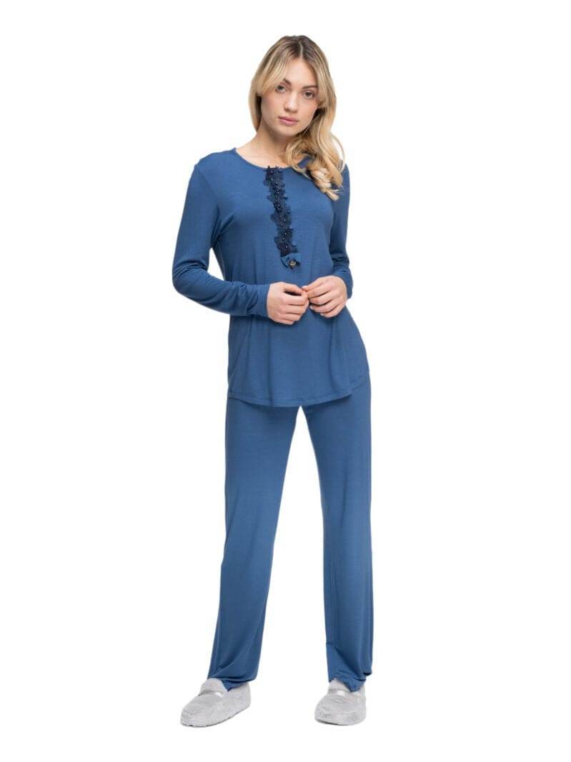 Pigiama Lungo Donna VANIGLIA 8161 Pepita - evabiancheria