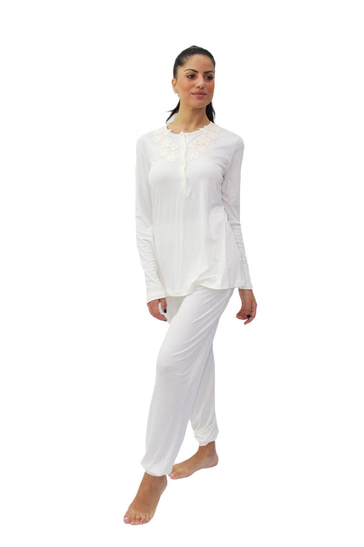 Pigiama Lungo Donna VLST60528 Luna di Seta - evabiancheria