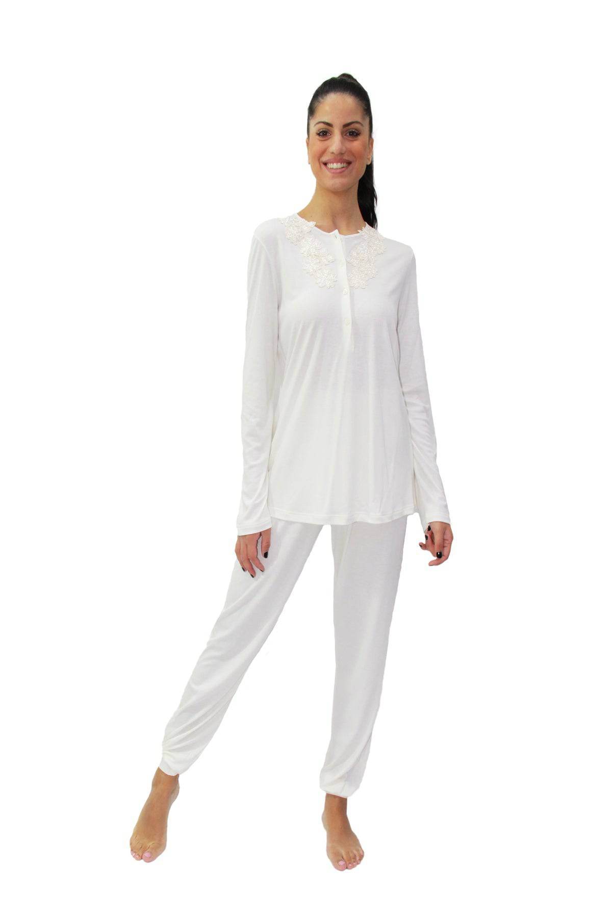 Pigiama Lungo Donna VLST60528 Luna di Seta - evabiancheria