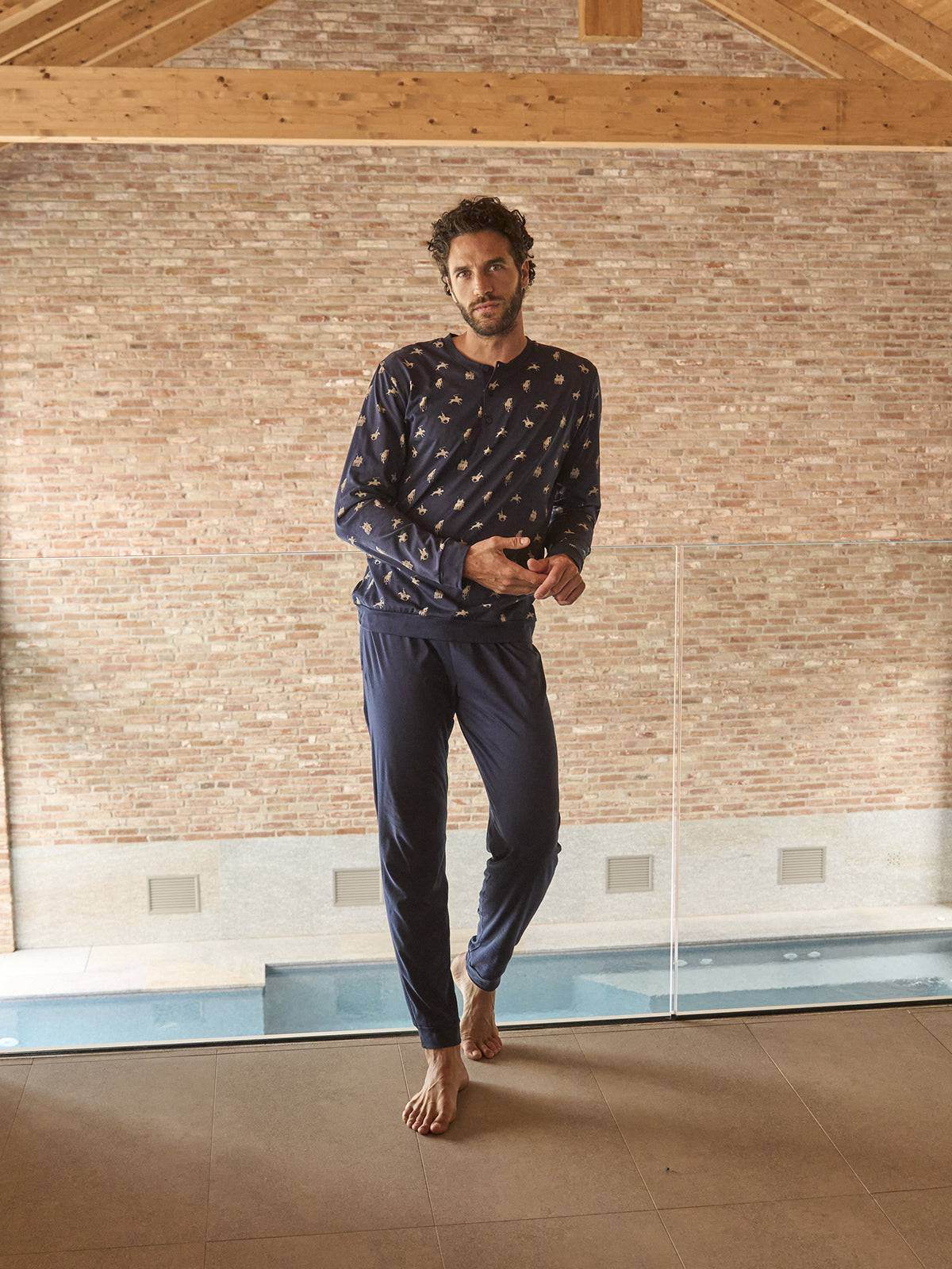 Pigiama Lungo Uomo Balti Jal805 Cavalli Julipet - evabiancheria