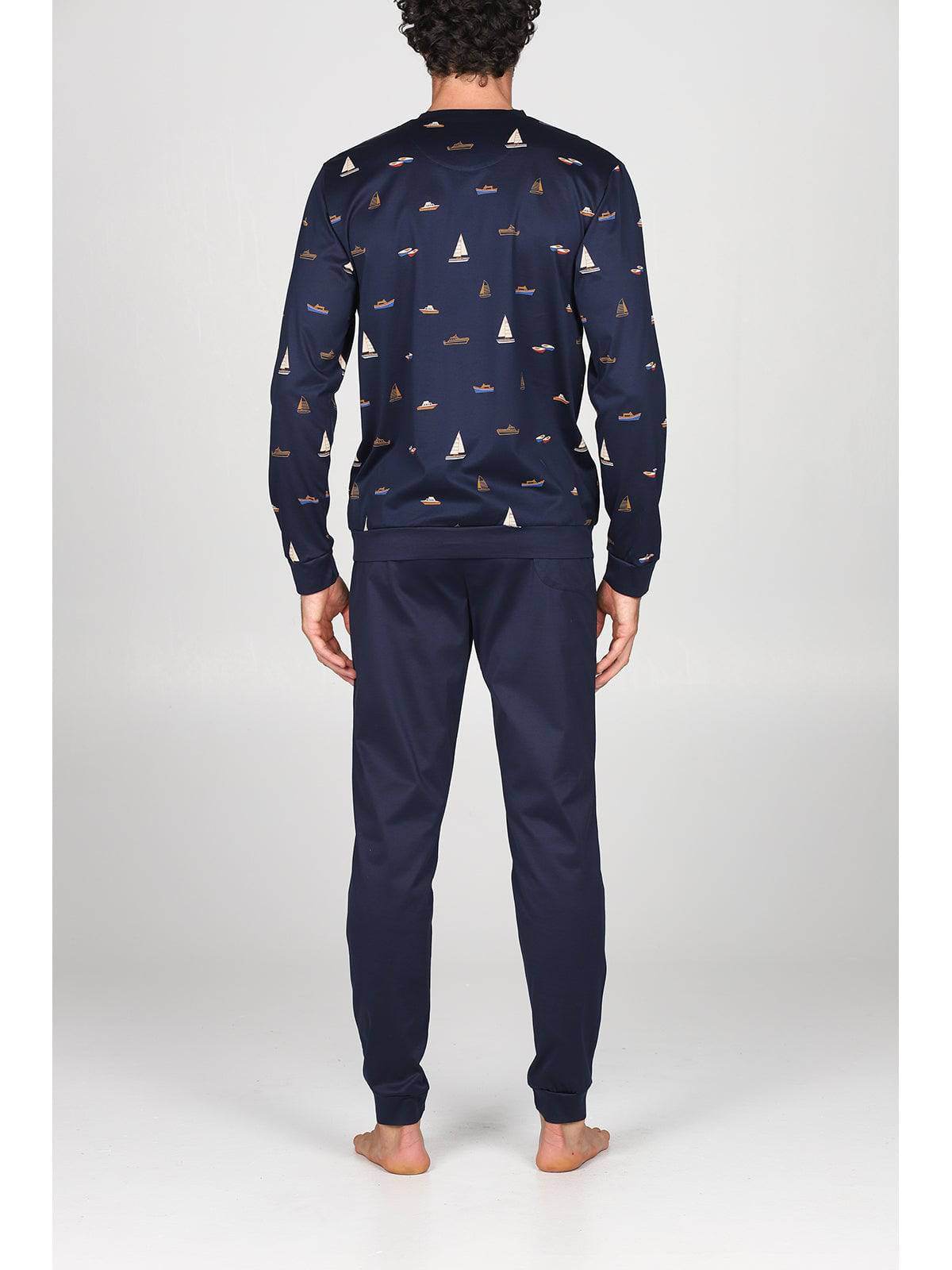 Pigiama Lungo Uomo Barcellona Jal831 Barche Julipet - evabiancheria