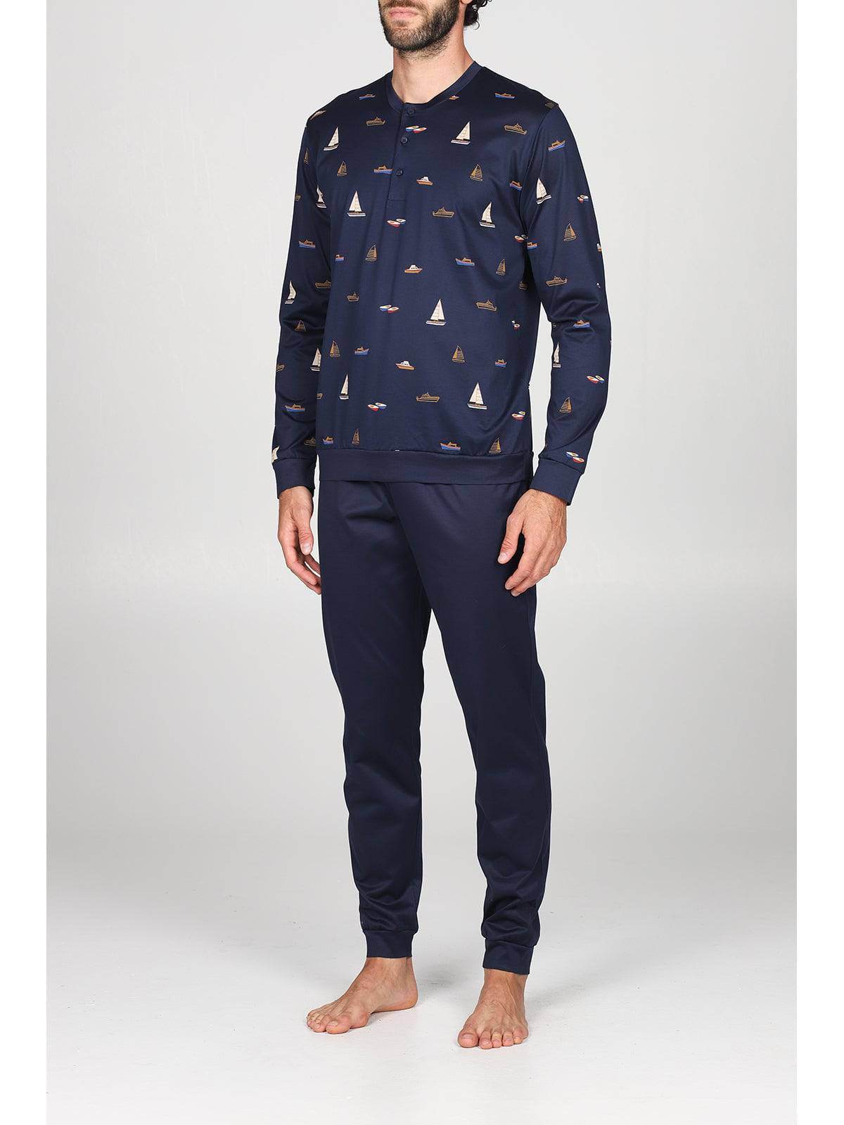 Pigiama Lungo Uomo Barcellona Jal831 Barche Julipet - evabiancheria