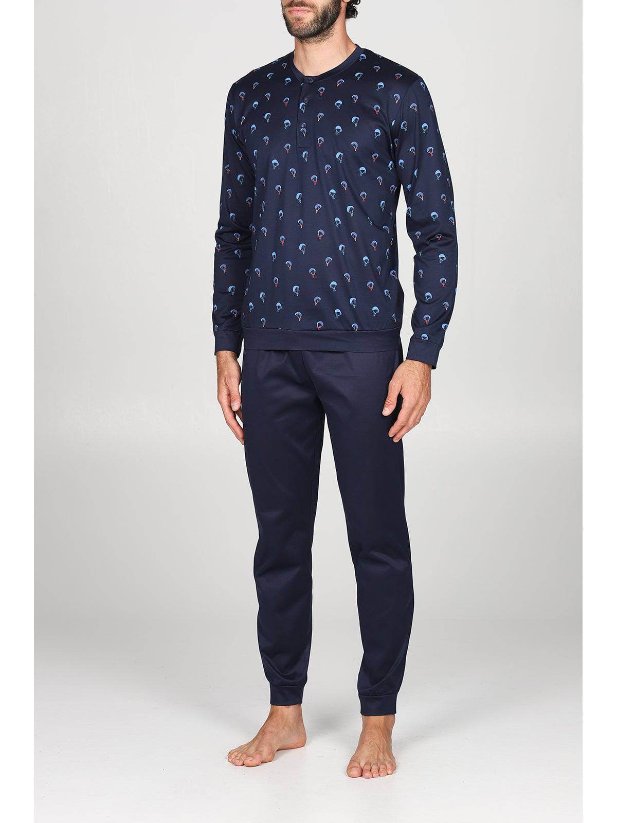 Pigiama Lungo Uomo Barcellona Jal831 Parapendio Julipet - evabiancheria