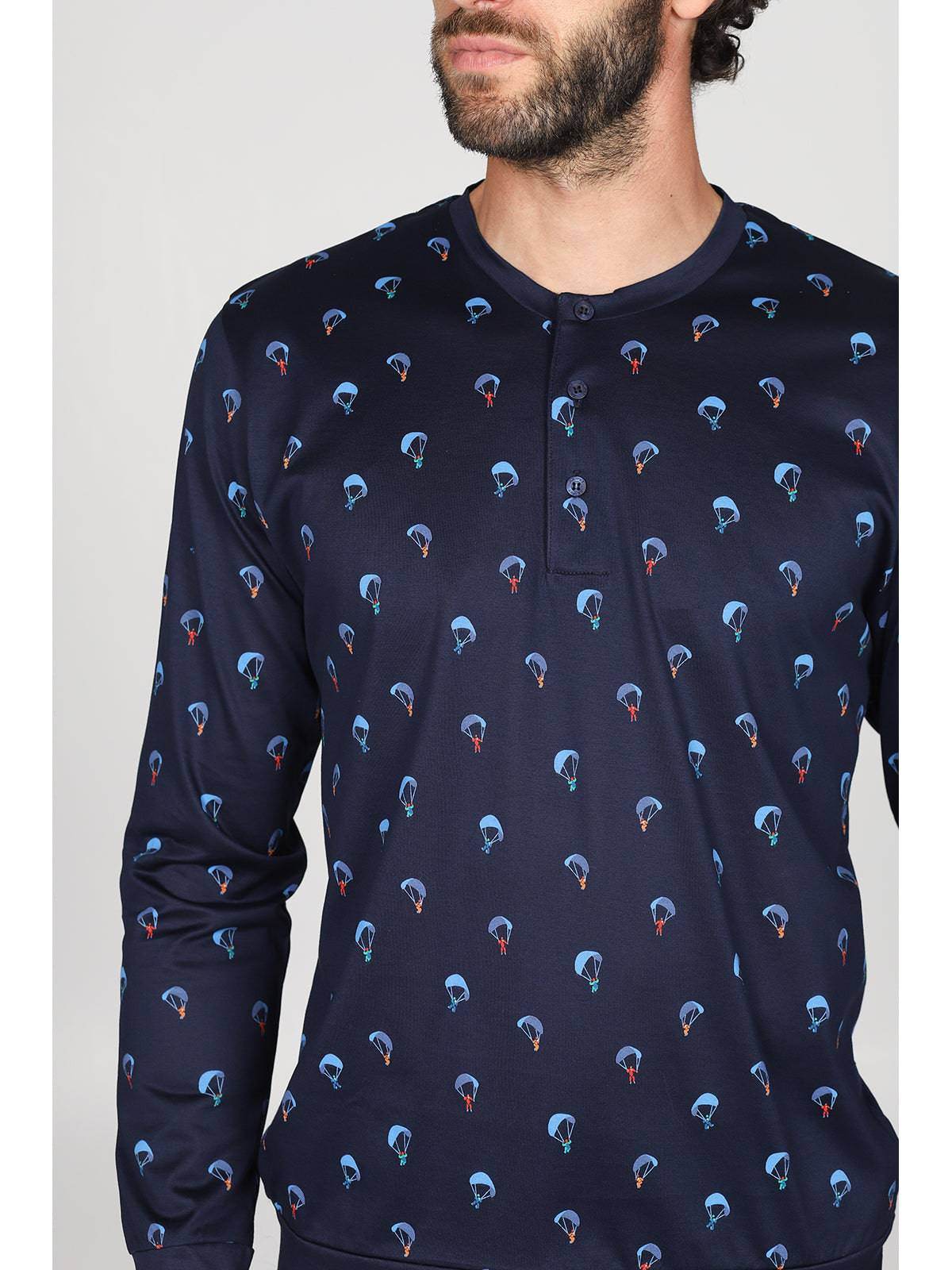 Pigiama Lungo Uomo Barcellona Jal831 Parapendio Julipet - evabiancheria