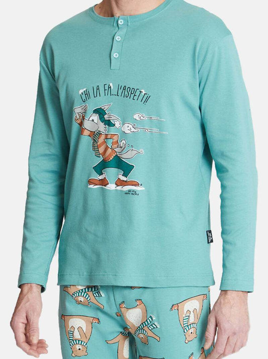 Pigiama Lungo Uomo H5732 Happy People - evabiancheria