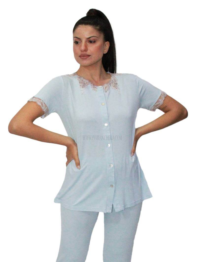 Pigiama Manica corta Panatalone lungo Donna E2015 Fida - evabiancheria