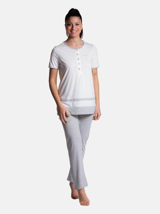 Pigiama Manica corta con pantalone lungo Donna DL0092 Liu Jo Home - evabiancheria