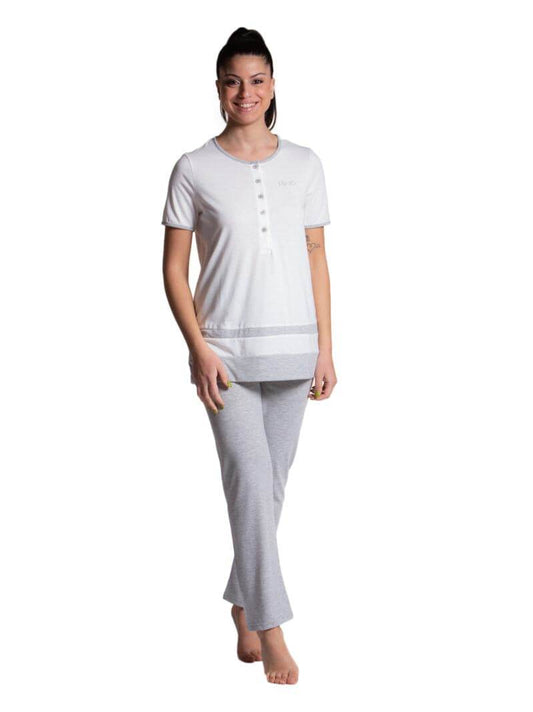 Pigiama Manica corta con pantalone lungo Donna DL0092 Liu Jo Home - evabiancheria