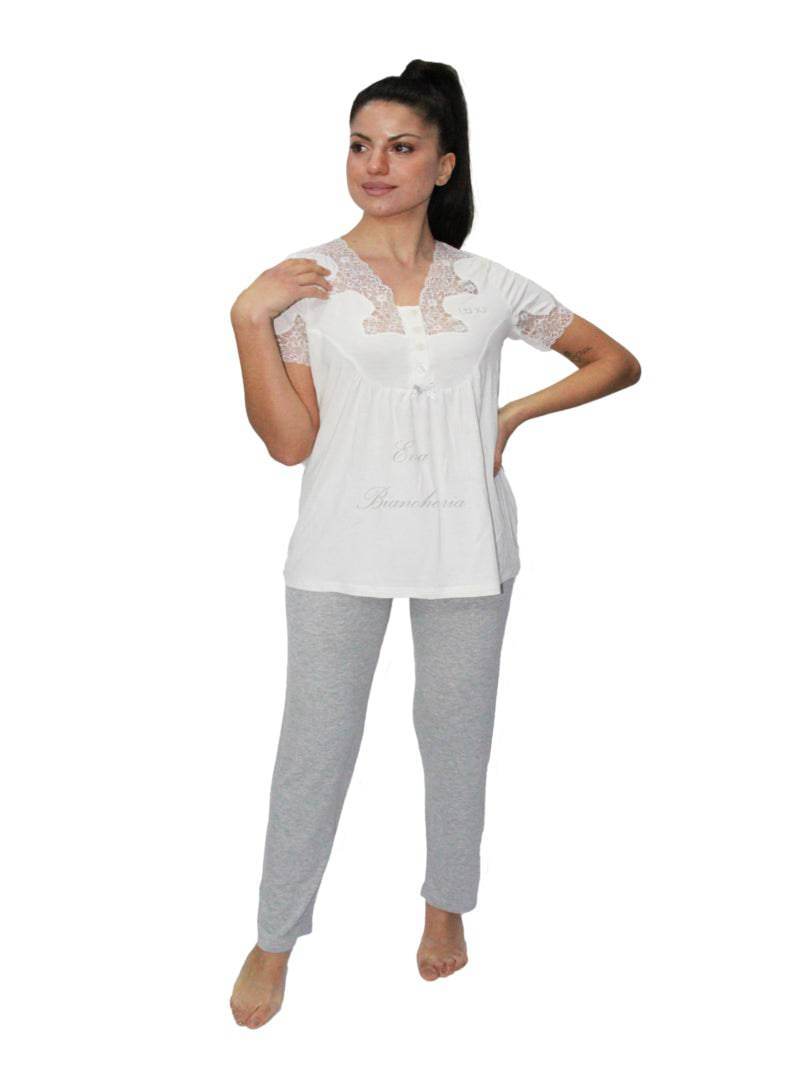 Pigiama Manica corta con pantalone lungo Donna DL0121 Liu Jo Home - evabiancheria
