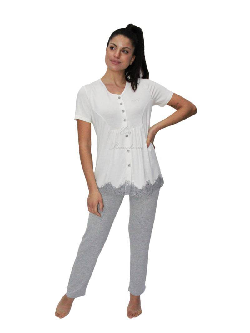 Pigiama Manica corta con pantalone lungo Donna DL0132 Liu Jo Home - evabiancheria
