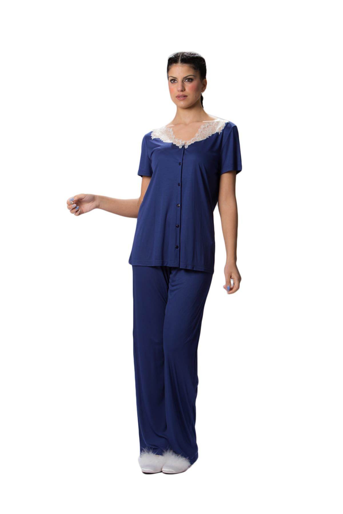 Pigiama Manica corta con pantalone lungo Donna L6J7525 Luna di Seta - evabiancheria