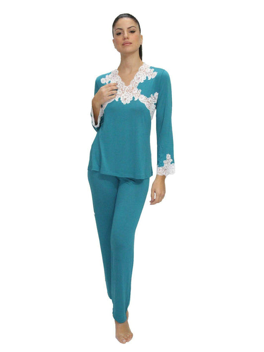 Pigiama Manica lunga Donna 6380 Clara Rossi Firenze - evabiancheria