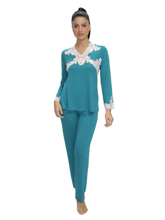 Pigiama Manica lunga Donna 6380 Clara Rossi Firenze - evabiancheria