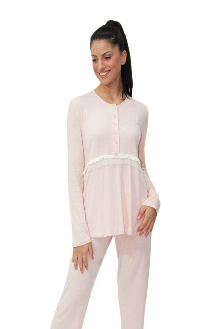 Pigiama Manica lunga Donna EURIDICE 6590 Pepita - evabiancheria