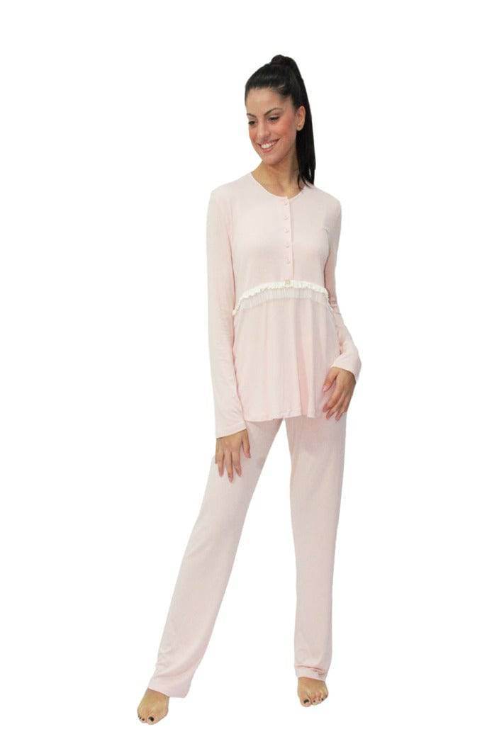 Pigiama Manica lunga Donna EURIDICE 6590 Pepita - evabiancheria