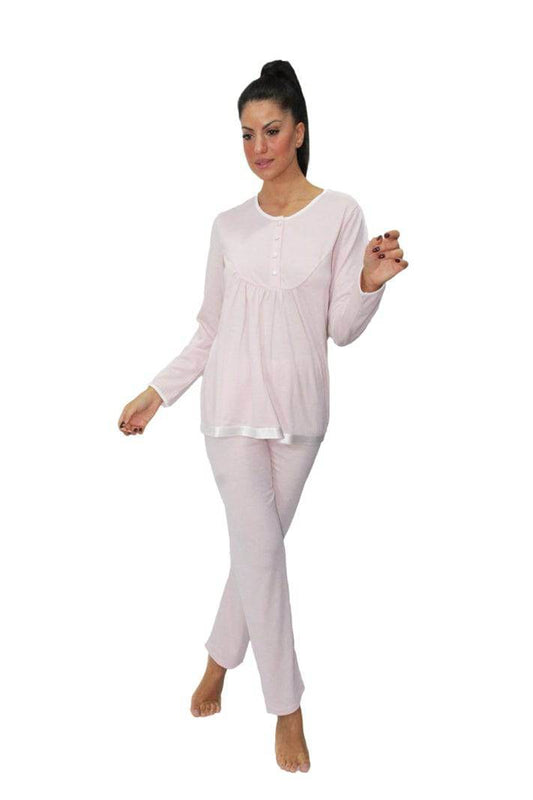 Pigiama Manica lunga Donna I283 3 Prima Rosa - evabiancheria