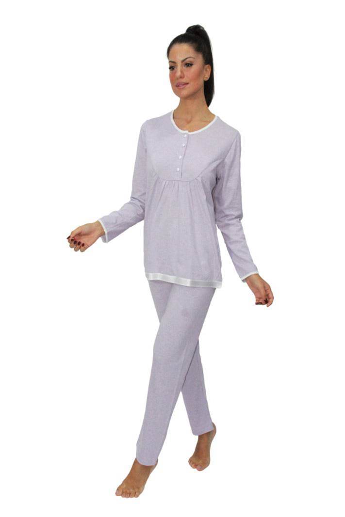 Pigiama Manica lunga Donna I283 3 Prima Rosa - evabiancheria