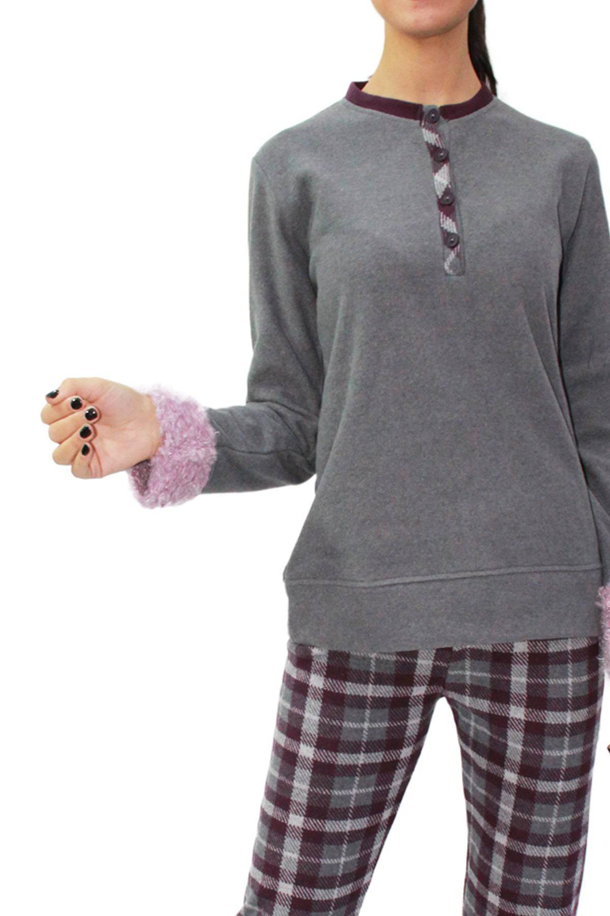 Pigiama Serafino Donna 2168 Pig Rosa e Menta - evabiancheria