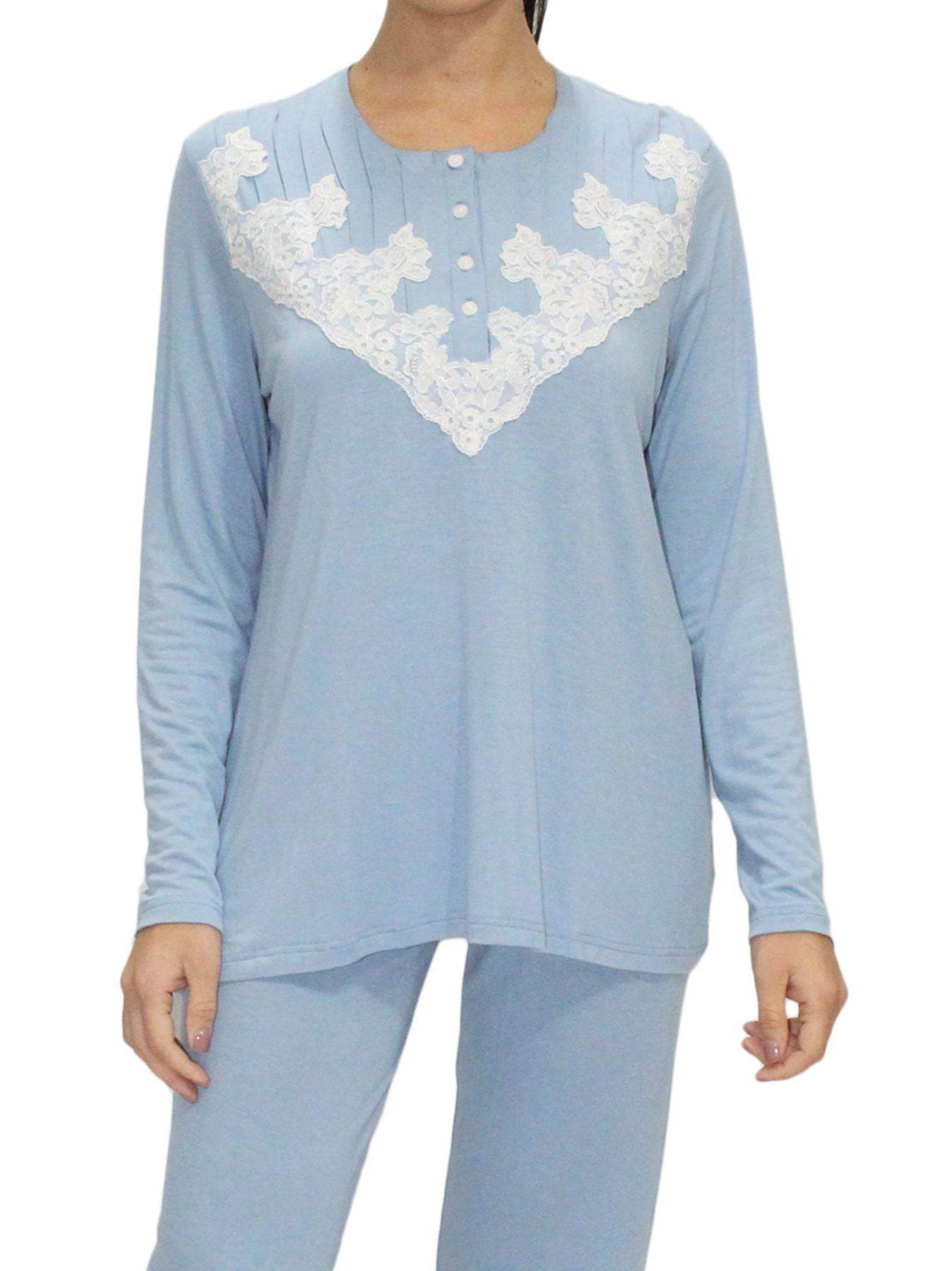 Pigiama Serafino Donna 6418 Clara Rossi Firenze - evabiancheria