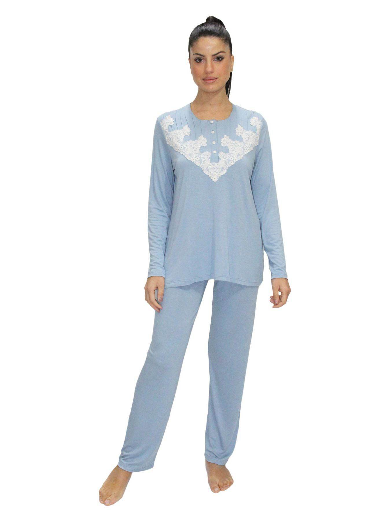 Pigiama Serafino Donna 6418 Clara Rossi Firenze - evabiancheria