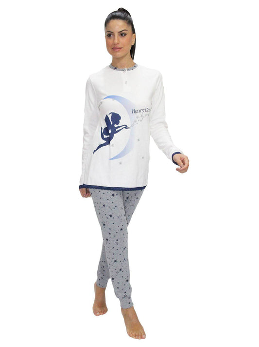 Pigiama Serafino Donna HC232 Henry Cotton's - evabiancheria