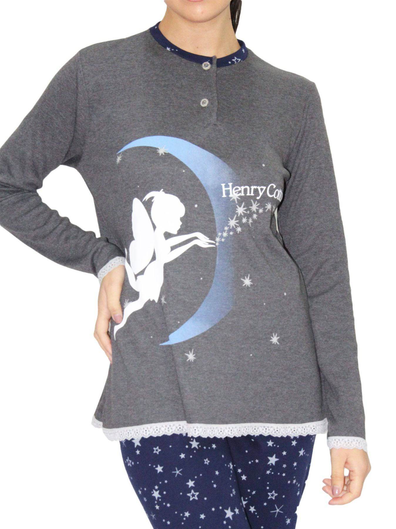 Pigiama Serafino Donna HC232 Henry Cotton's - evabiancheria