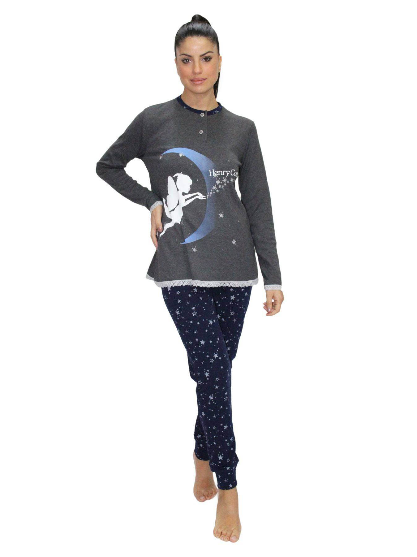 Pigiama Serafino Donna HC232 Henry Cotton's - evabiancheria