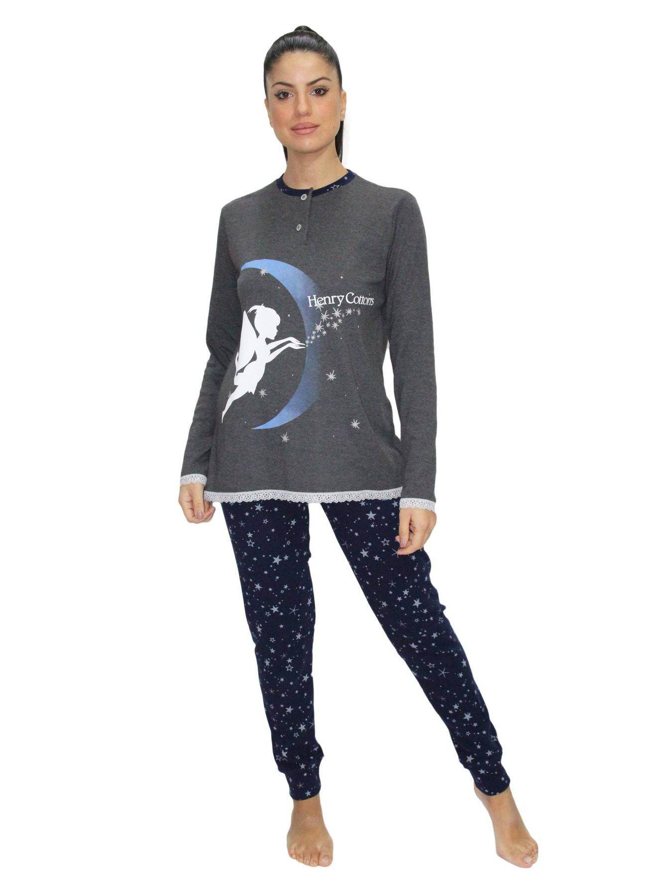 Pigiama Serafino Donna HC232 Henry Cotton's - evabiancheria