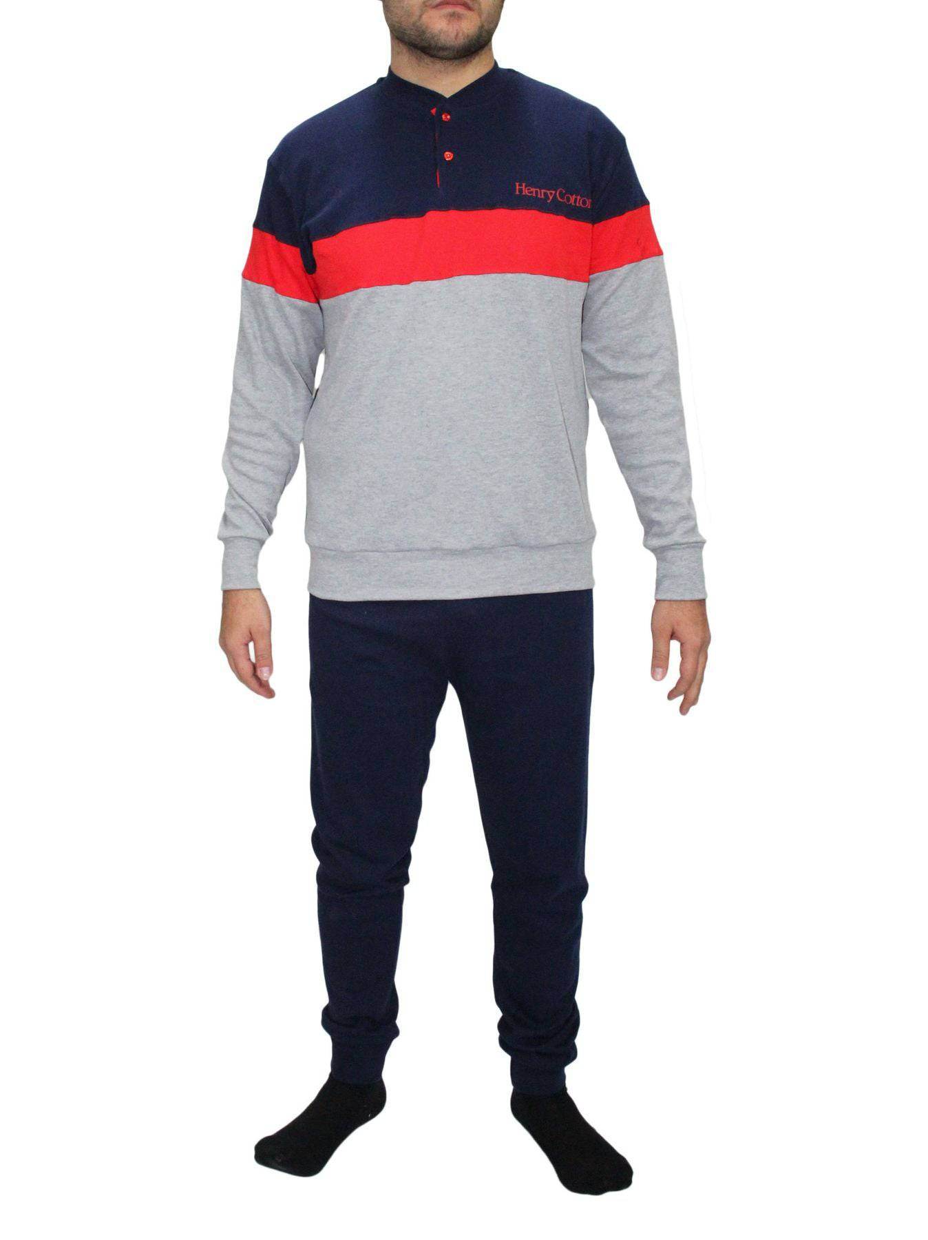 Pigiama Serafino Uomo HC341 Henry Cotton's - evabiancheria