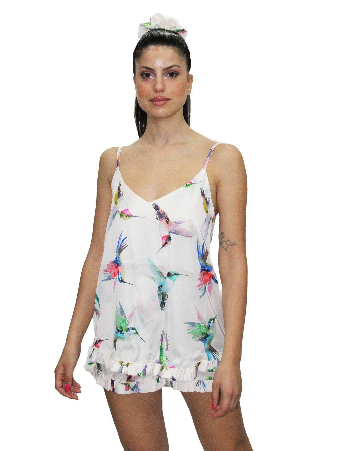 Pigiama Top + Culotte Donna Peonia JLo Filo D Angelo - evabiancheria