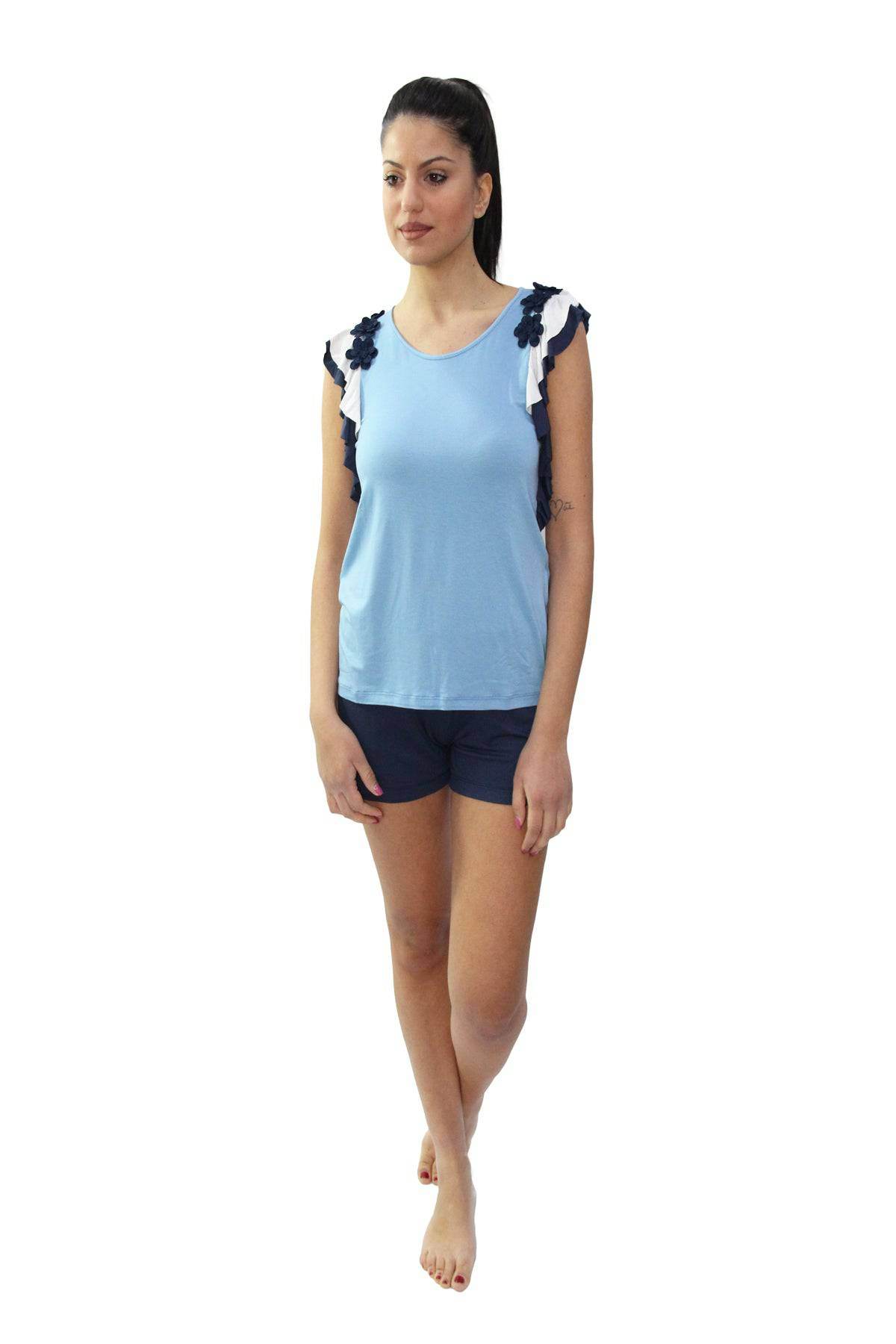 Pigiama corto Donna ERICA 5614 Pepita - evabiancheria