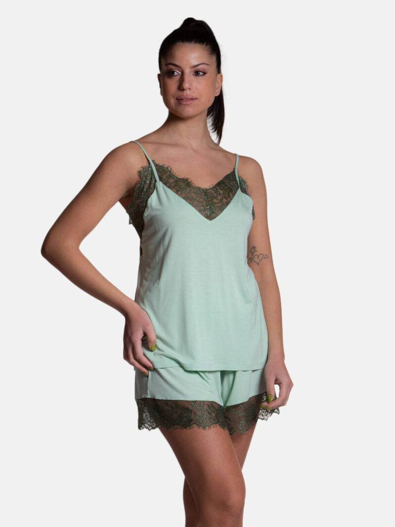 Pigiama corto Donna GINGER 8442 Pepita - evabiancheria