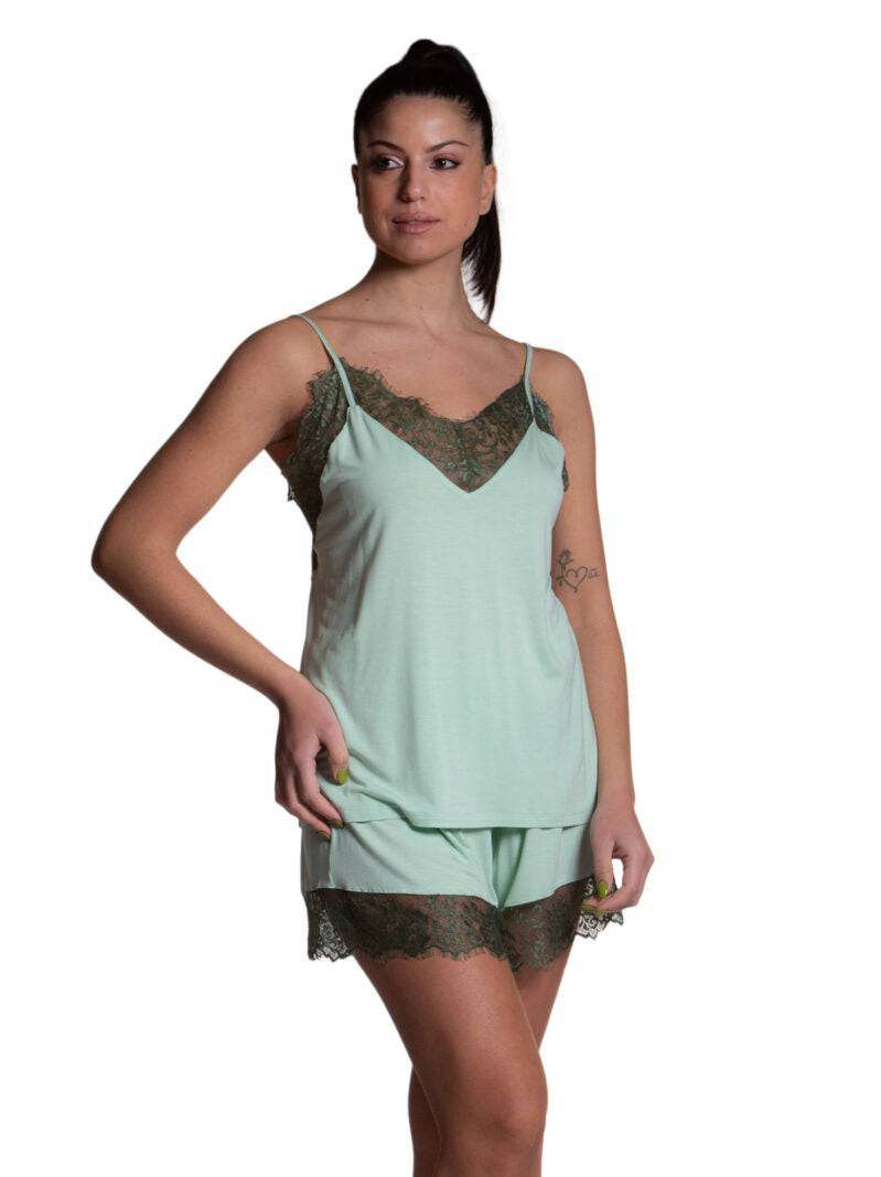 Pigiama corto Donna GINGER 8442 Pepita - evabiancheria