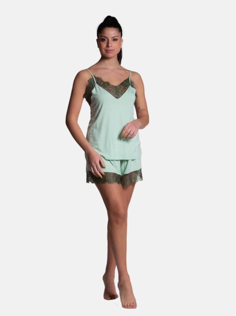 Pigiama corto Donna GINGER 8442 Pepita - evabiancheria