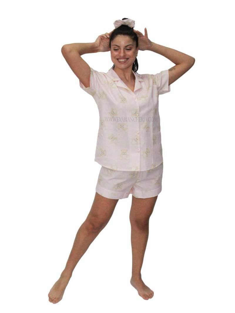 Pigiama corto Donna TEDDY COT PIG Filo D Angelo - evabiancheria