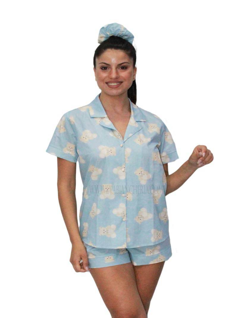 Pigiama corto Donna TEDDY COT PIG Filo D Angelo - evabiancheria