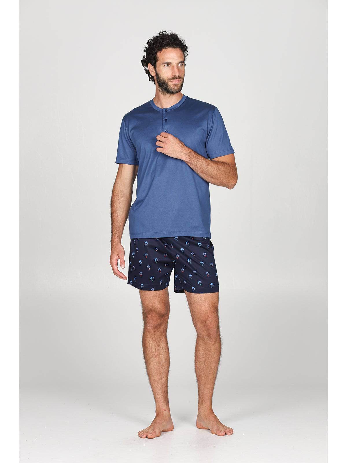 Pigiama corto Uomo Barcellona Jac819 Parapendio Julipet - evabiancheria