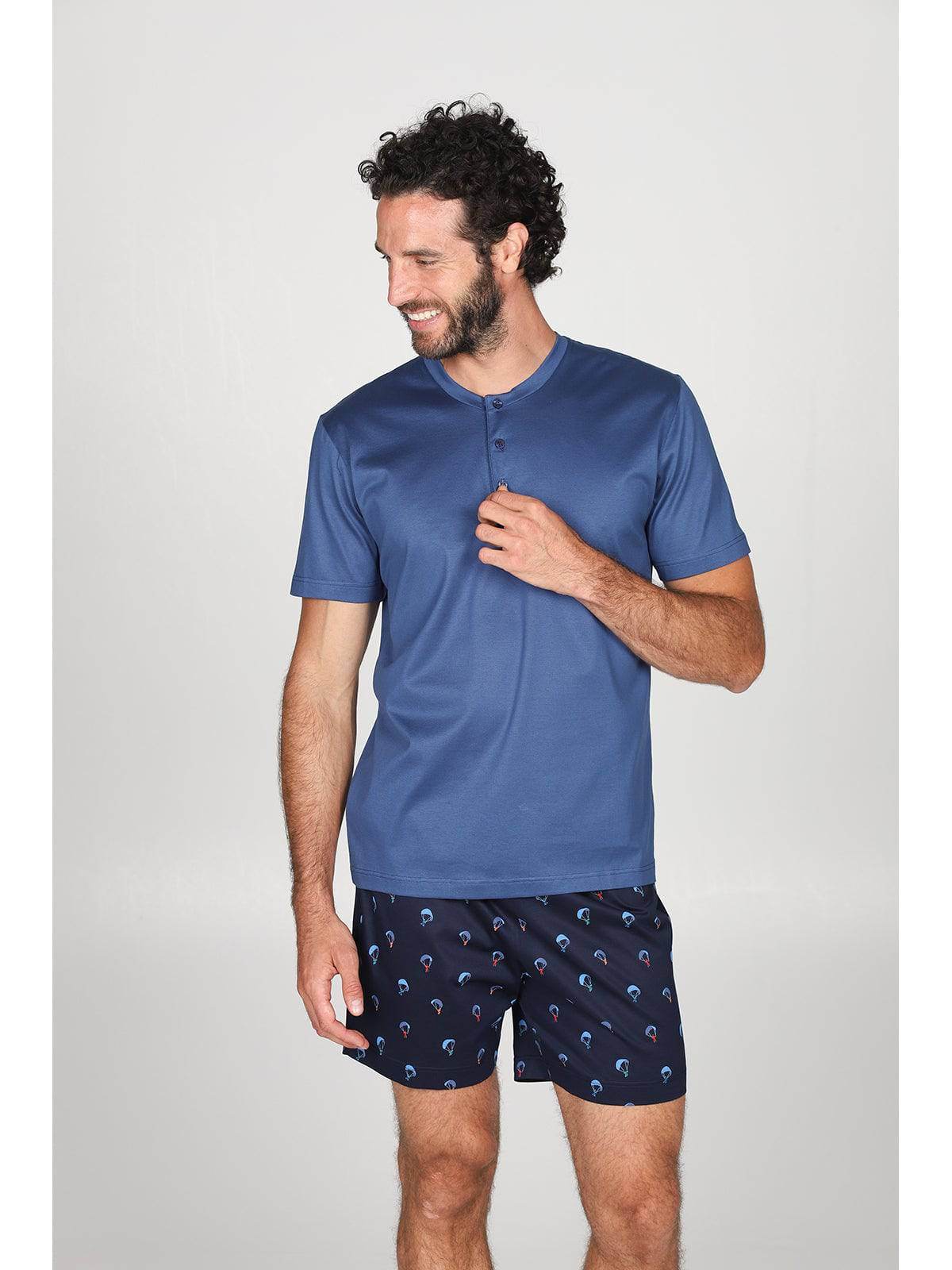 Pigiama corto Uomo Barcellona Jac819 Parapendio Julipet - evabiancheria