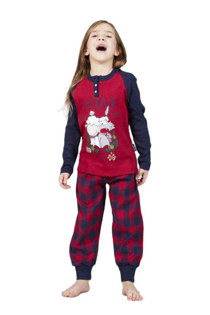 Pigiama lungo natalizio Bimba H4811 Happy People - evabiancheria