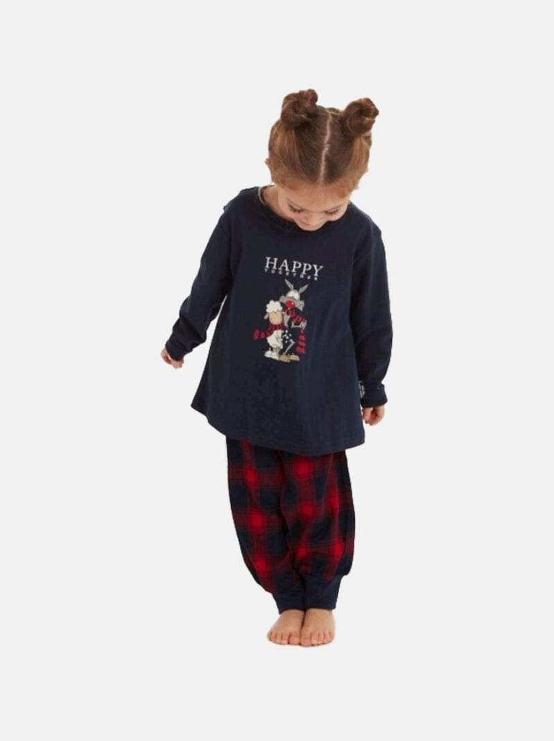 Pigiama lungo natalizio Bimba H5518 Happy People - evabiancheria