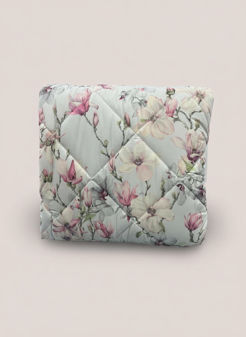 Trapunta stampata Biancheria Elegant Flowers Trap MIrabello