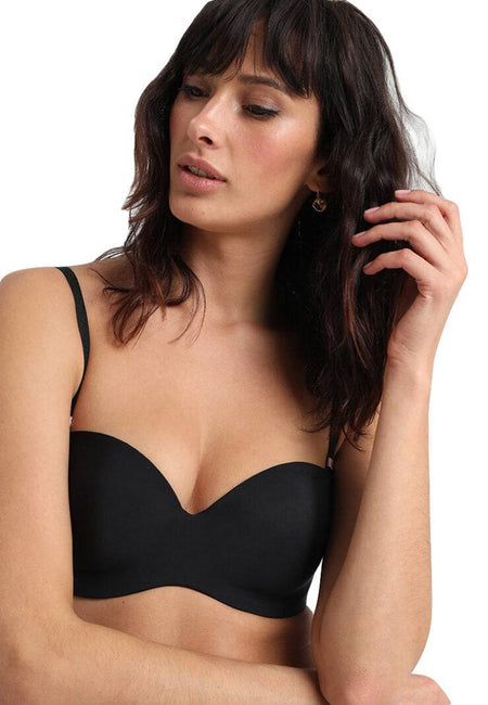 Reggiseno Fascia Preformata Donna ABSOLUTE INVISIBLE 2925 nero Chantelle evabiancheria