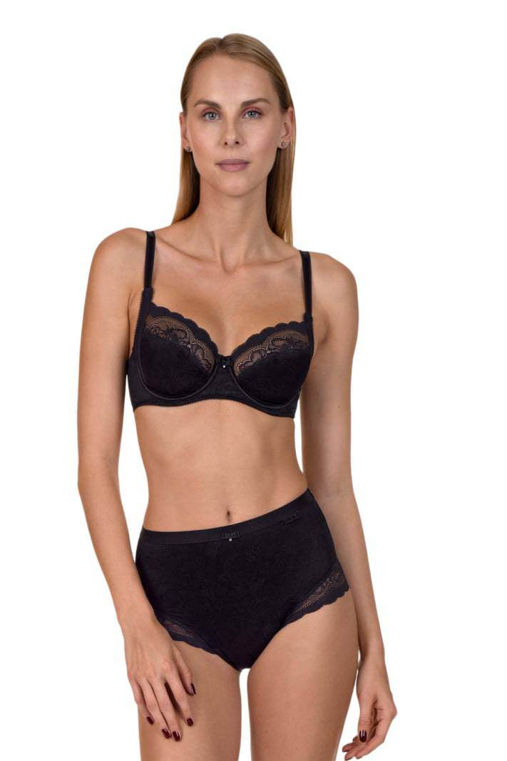 Reggiseno Sfoderato con ferretto Donna EVELYN 20226 Nero Lisca - evabiancheria