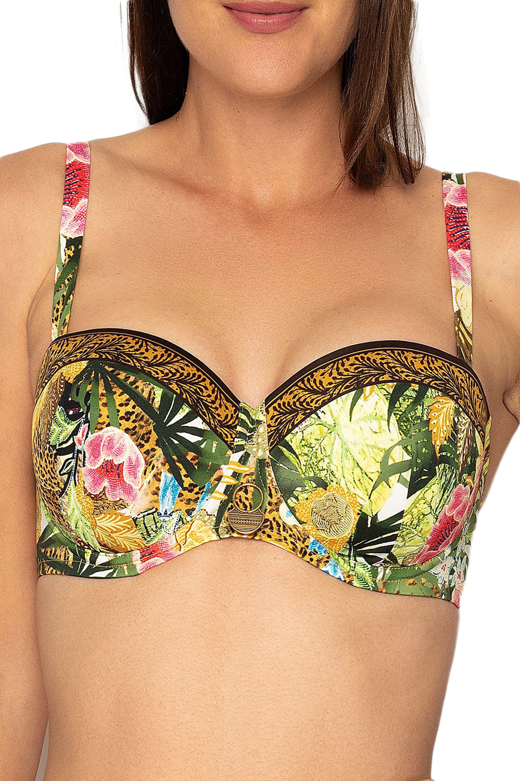 Reggiseno bikini Fascia Preformata Donna JUNGLE PANTHERE ABA5429 Lise Charmel evabiancheria