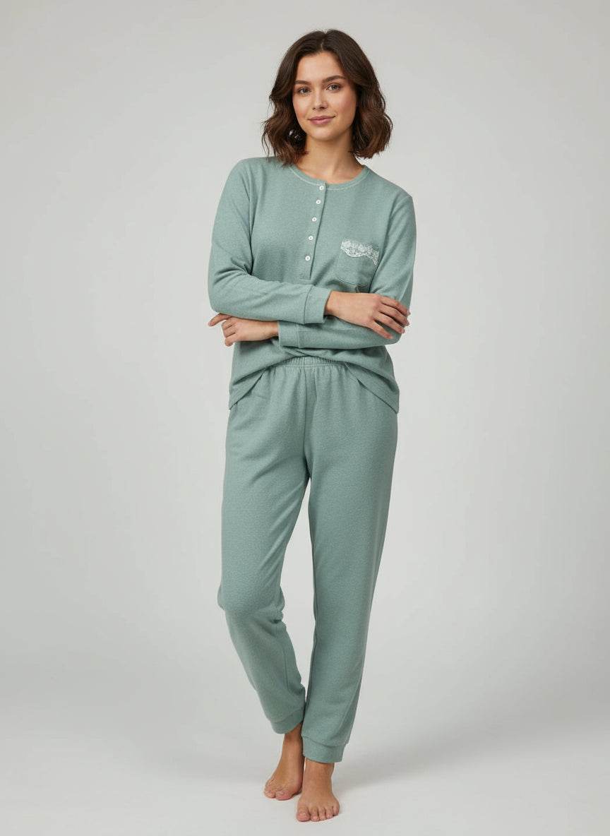 Pigiama Serafino Donna I24809 3 Prima Rosa - evabiancheria