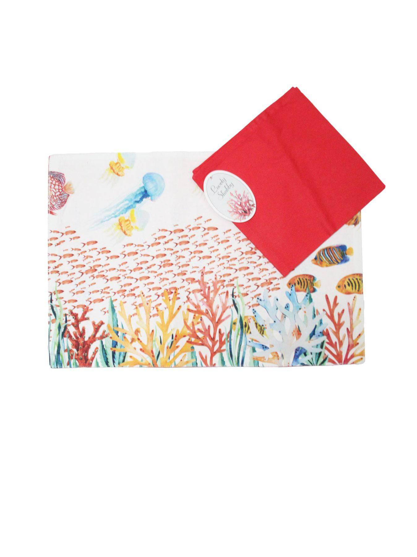 Set americano Stampato Biancheria POSITANO SET AMERICANO Lovely Shabby - evabiancheria