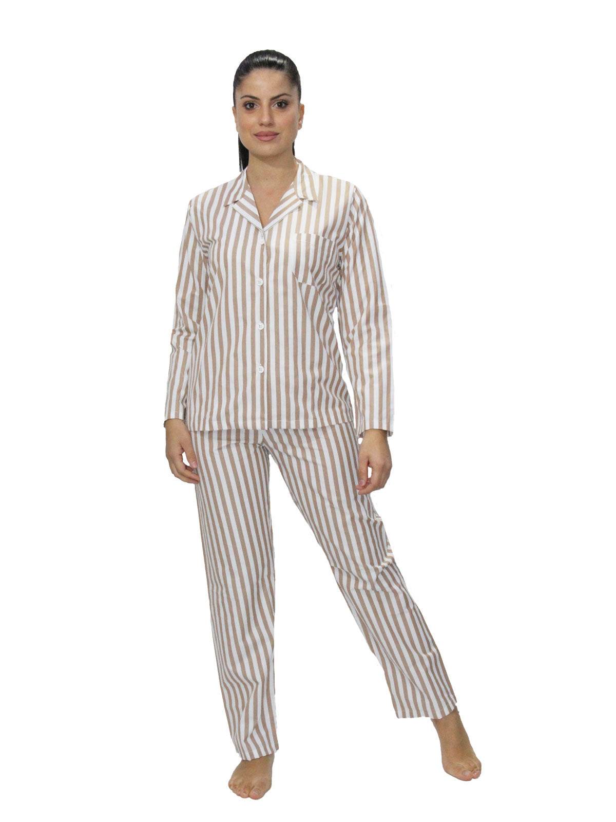 Pigiama Aperto Donna Miele Riga Crispo - evabiancheria